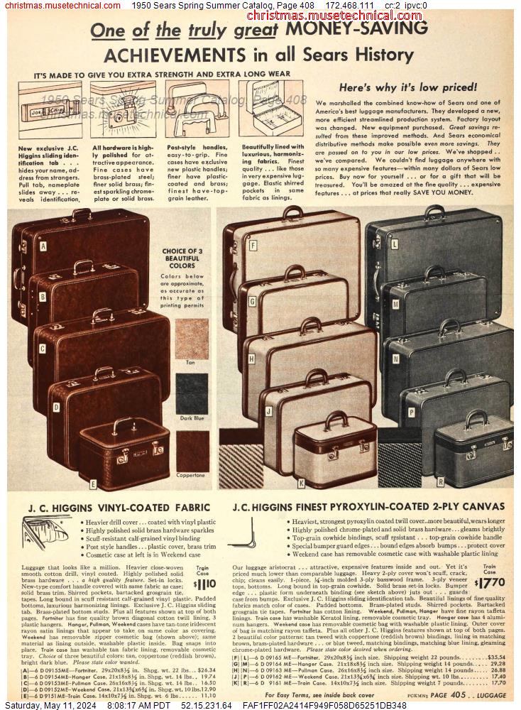 1950 Sears Spring Summer Catalog, Page 408