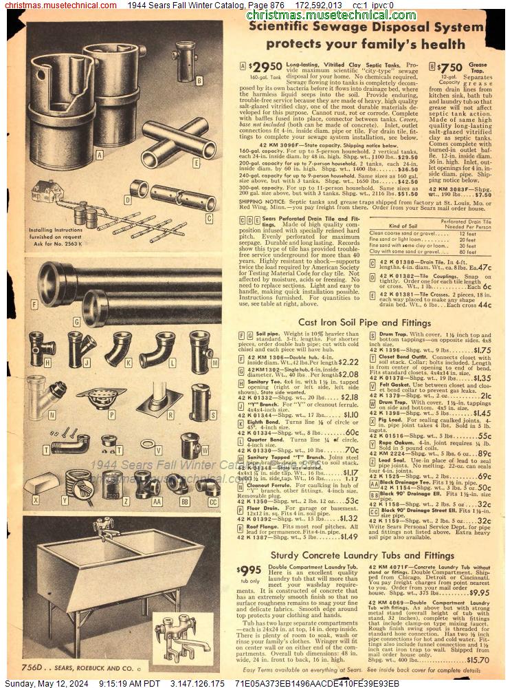 1944 Sears Fall Winter Catalog, Page 876
