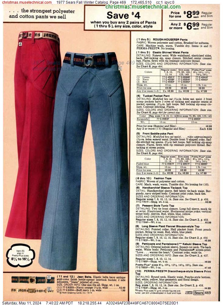 1977 Sears Fall Winter Catalog, Page 469