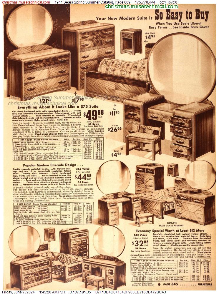 1941 Sears Spring Summer Catalog, Page 609