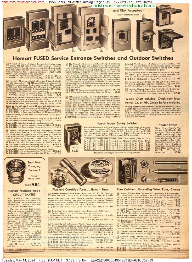 1956 Sears Fall Winter Catalog, Page 1319