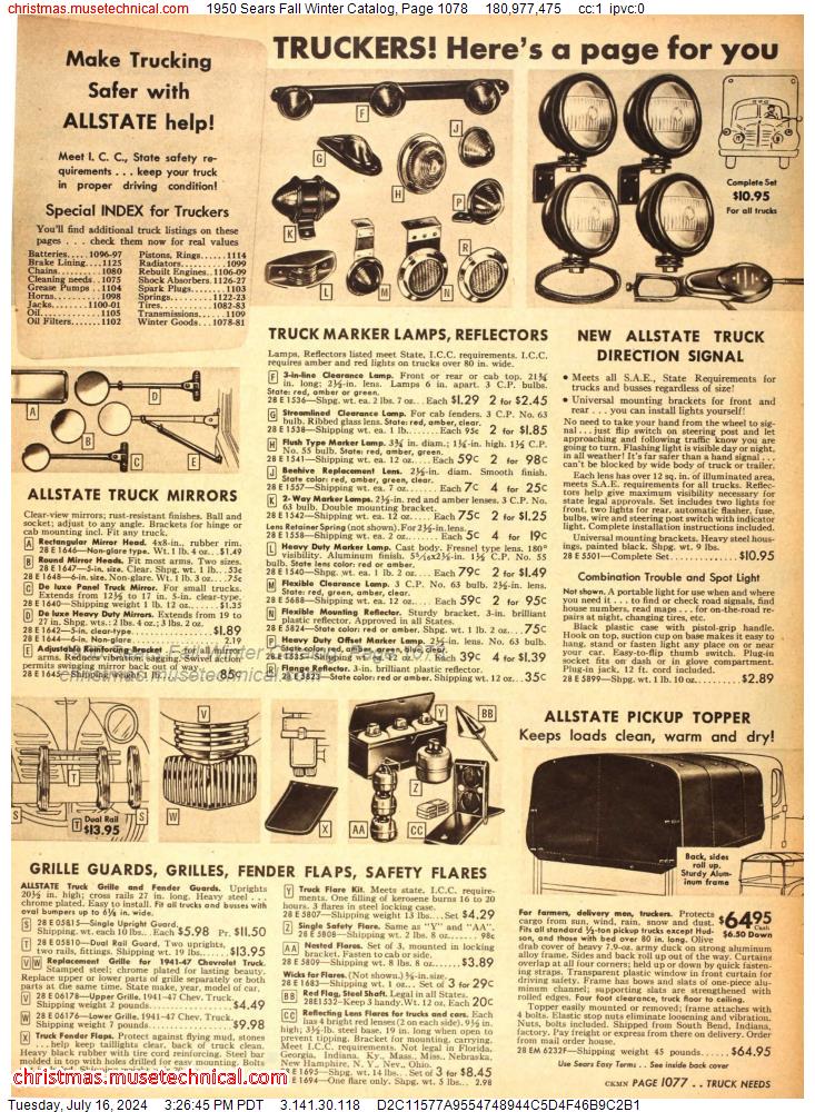 1950 Sears Fall Winter Catalog, Page 1078