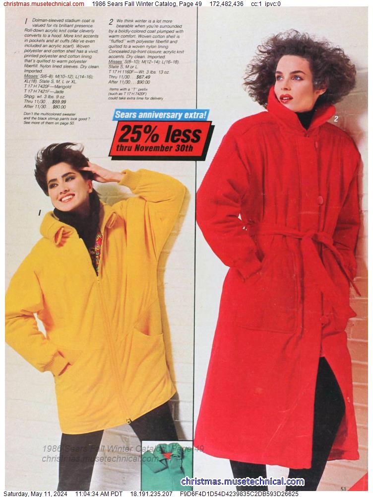 1986 Sears Fall Winter Catalog, Page 49