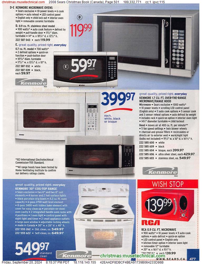 2008 Sears Christmas Book (Canada), Page 501