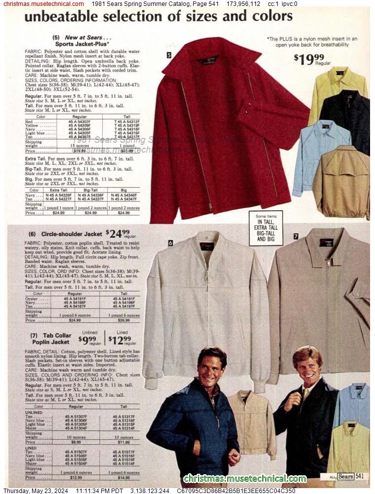 1981 Sears Spring Summer Catalog, Page 541