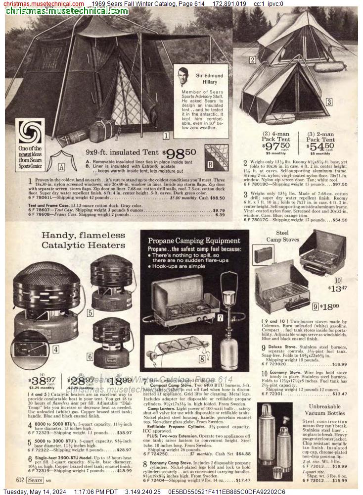 1969 Sears Fall Winter Catalog, Page 614