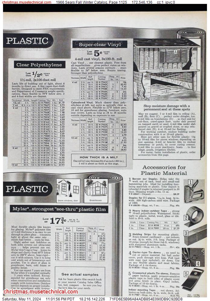 1966 Sears Fall Winter Catalog, Page 1125
