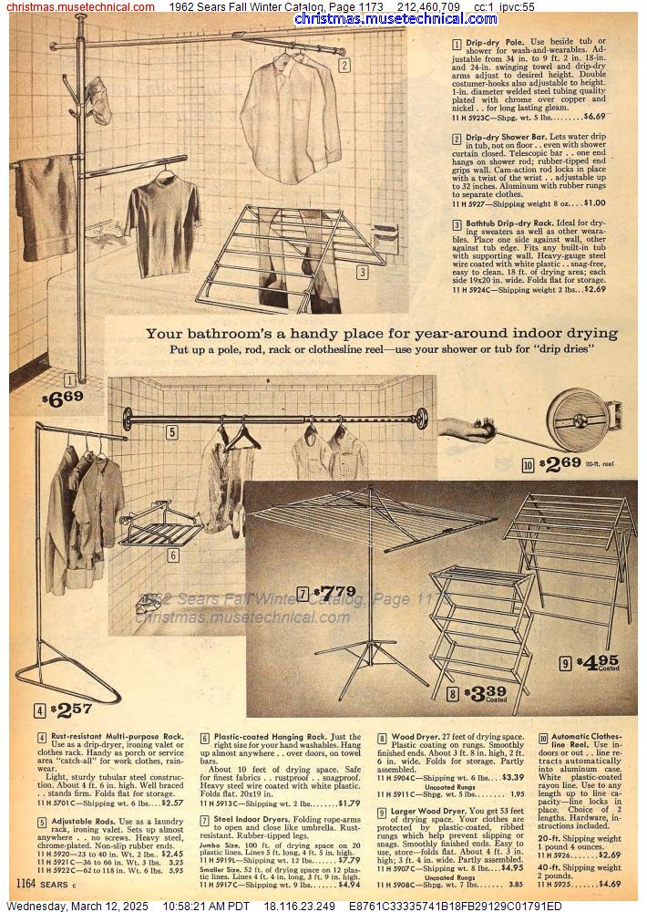 1962 Sears Fall Winter Catalog, Page 1173