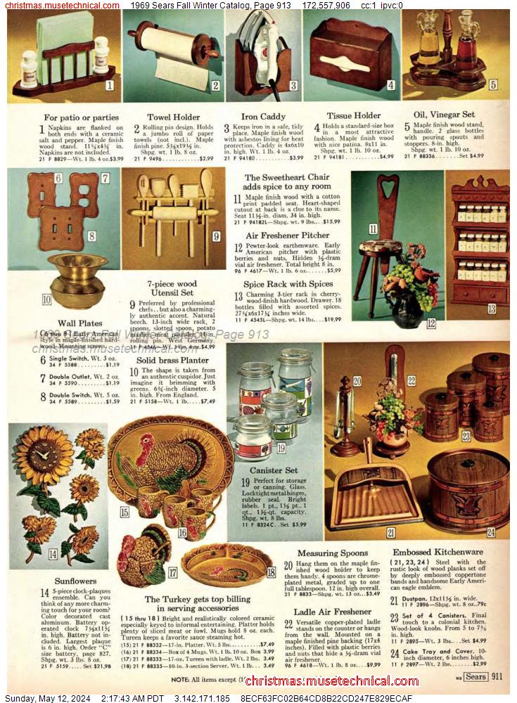 1969 Sears Fall Winter Catalog, Page 913
