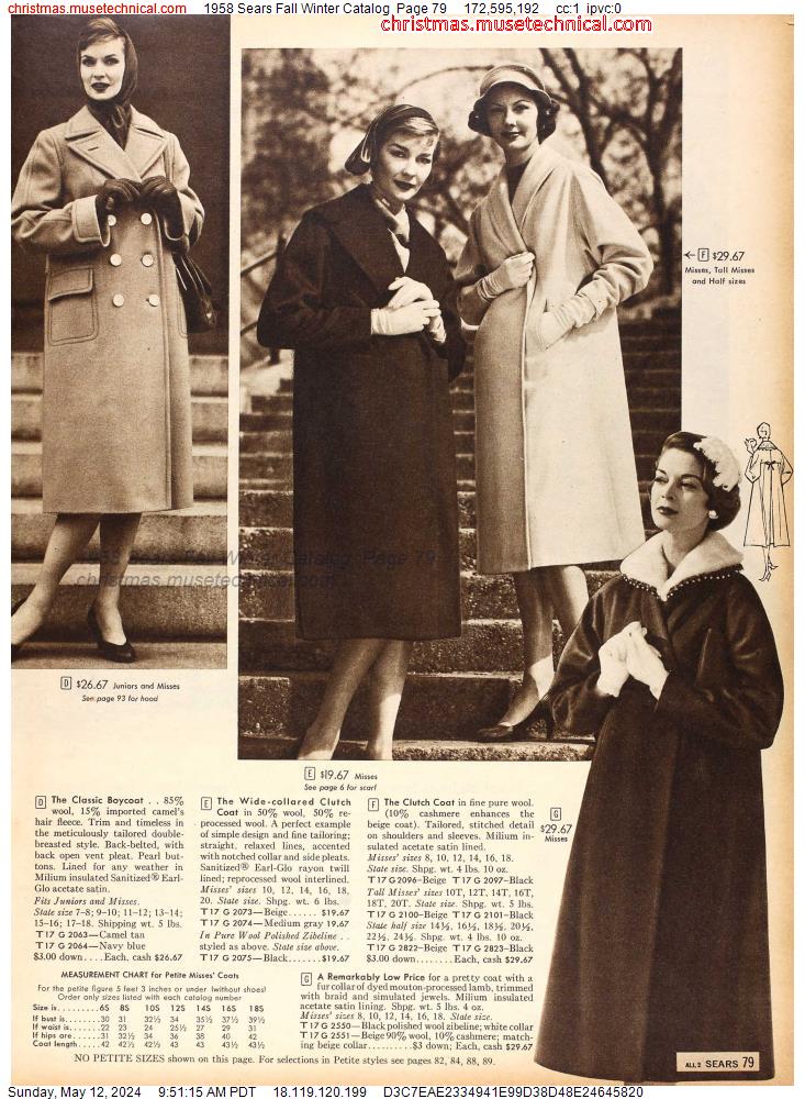 1958 Sears Fall Winter Catalog, Page 79