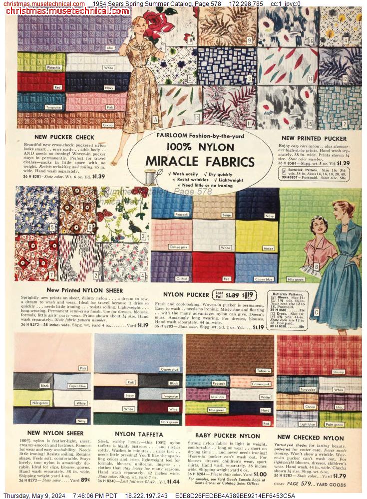 1954 Sears Spring Summer Catalog, Page 578