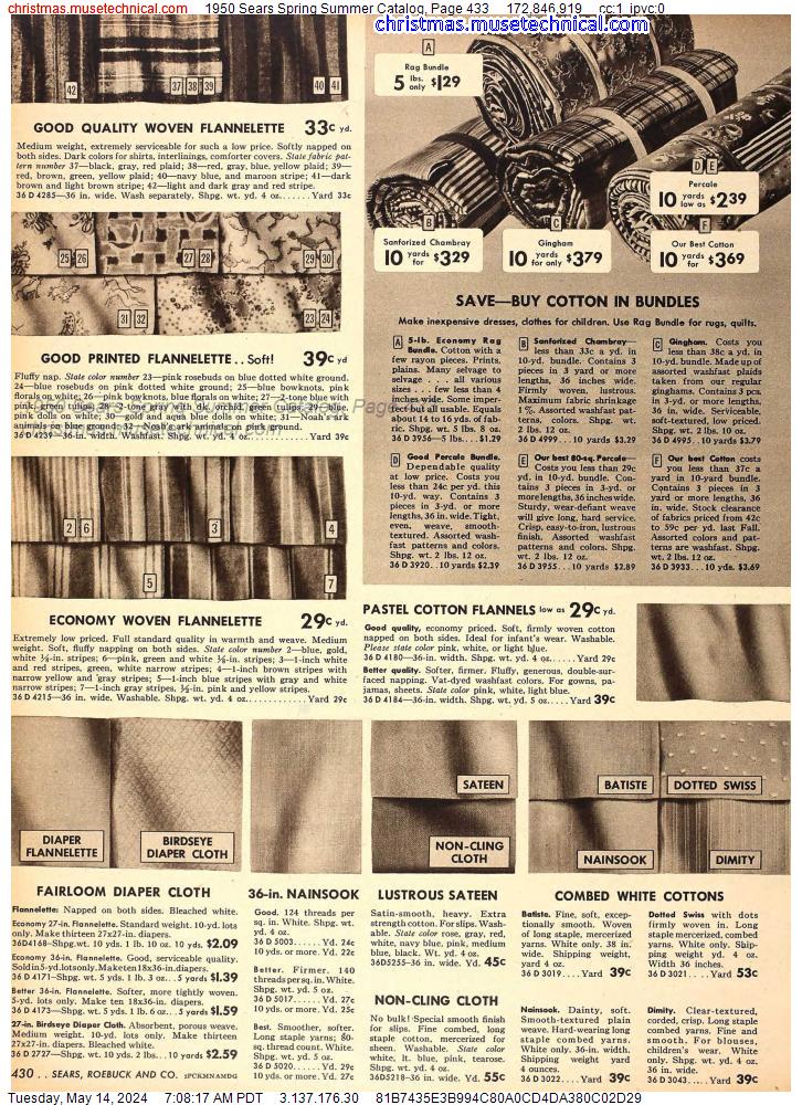 1950 Sears Spring Summer Catalog, Page 433