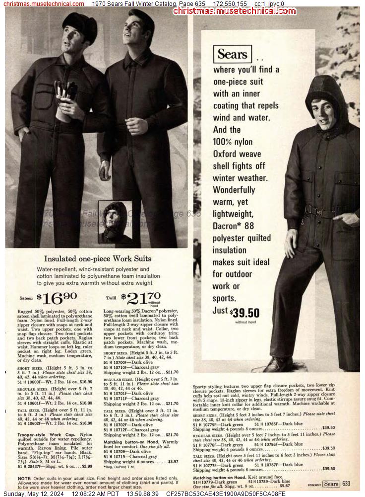 1970 Sears Fall Winter Catalog, Page 635