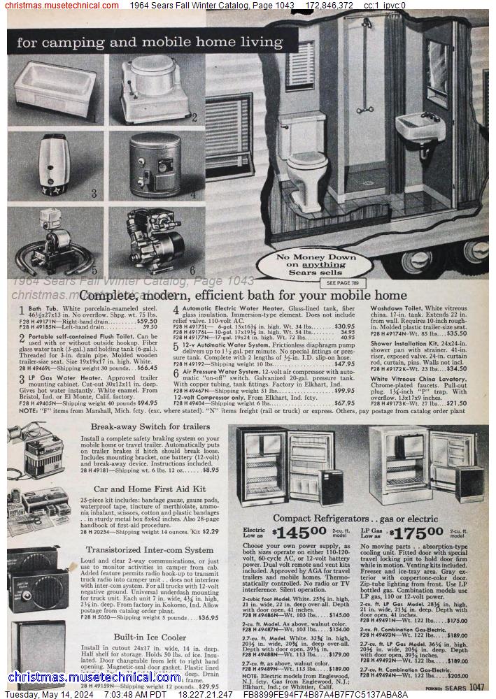 1964 Sears Fall Winter Catalog, Page 1043