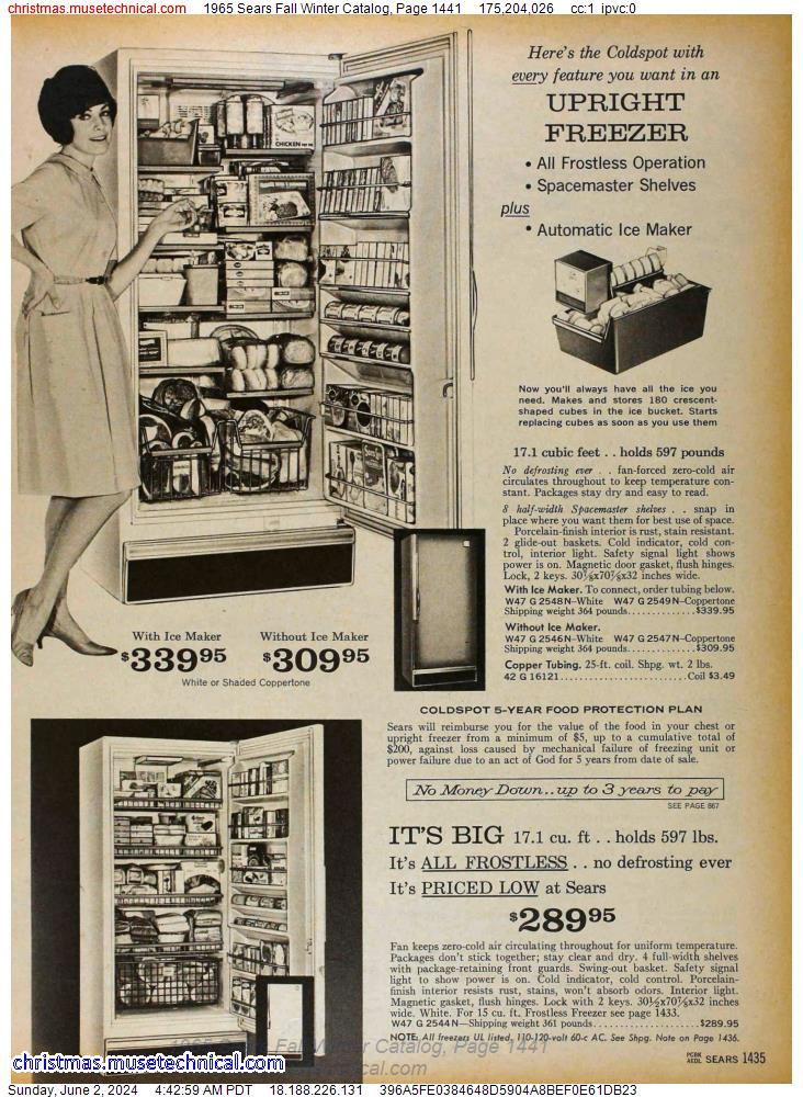 1965 Sears Fall Winter Catalog, Page 1441