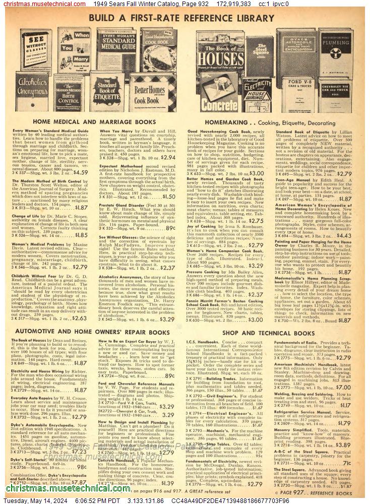 1949 Sears Fall Winter Catalog, Page 932