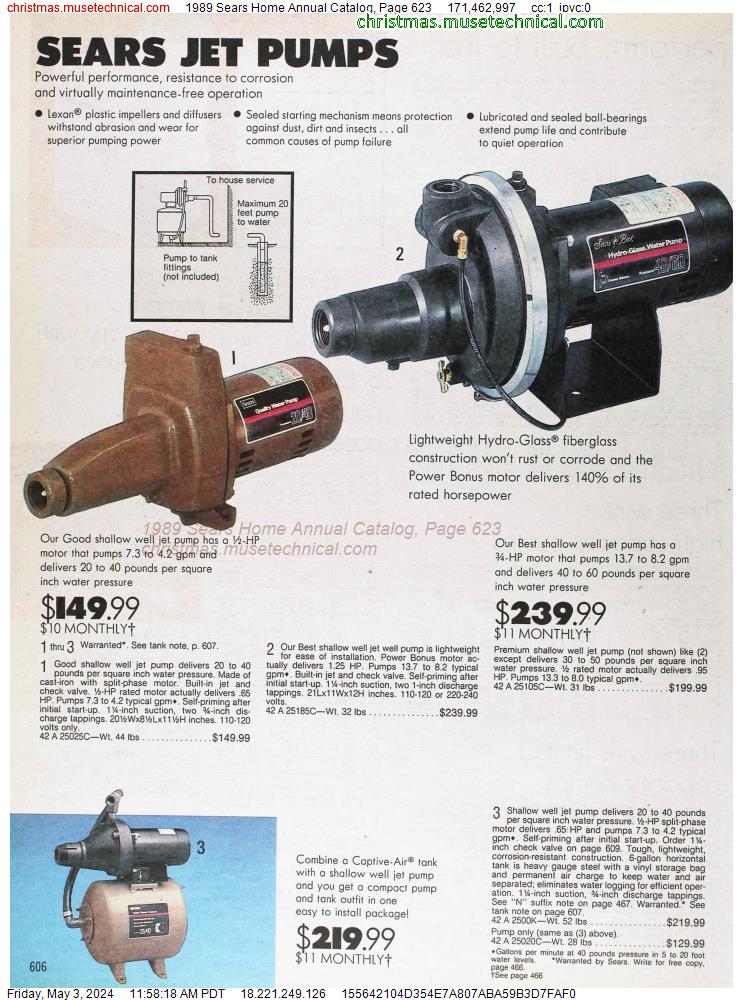 1989 Sears Home Annual Catalog, Page 623