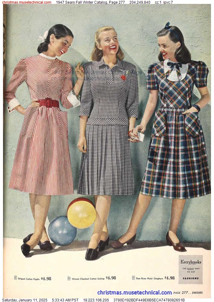 1947 Sears Fall Winter Catalog, Page 277