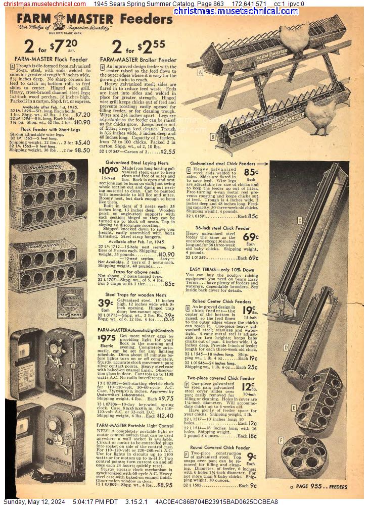 1945 Sears Spring Summer Catalog, Page 863
