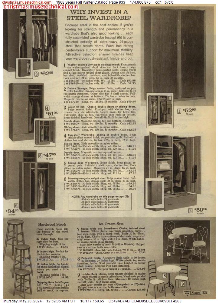 1968 Sears Fall Winter Catalog, Page 933