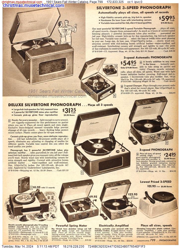 1951 Sears Fall Winter Catalog, Page 799