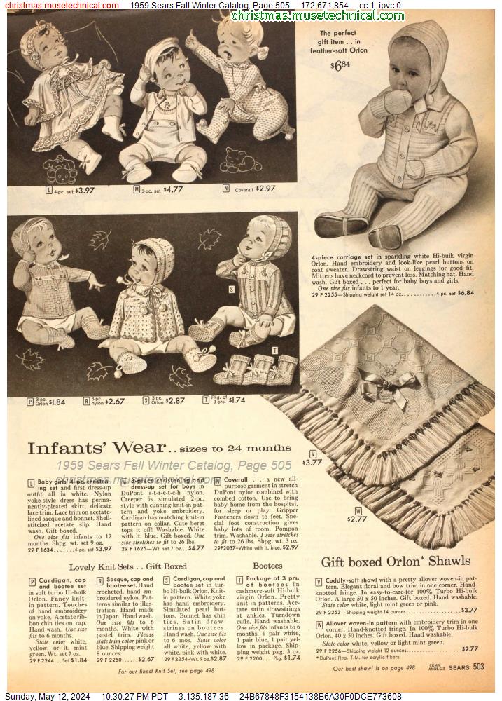 1959 Sears Fall Winter Catalog, Page 505