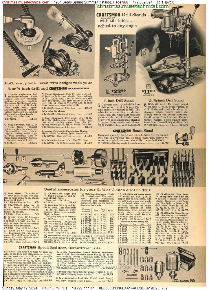 1964 Sears Spring Summer Catalog, Page 968