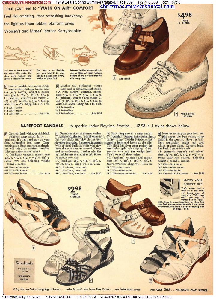 1949 Sears Spring Summer Catalog, Page 309