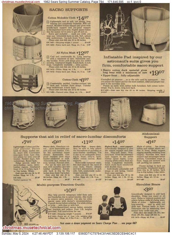 1962 Sears Spring Summer Catalog, Page 784