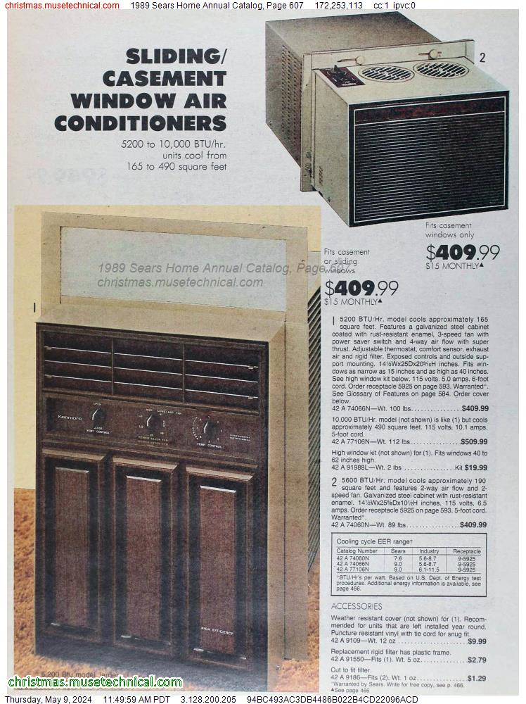 1989 Sears Home Annual Catalog, Page 607