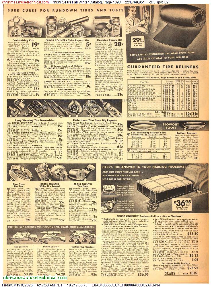 1939 Sears Fall Winter Catalog, Page 1093