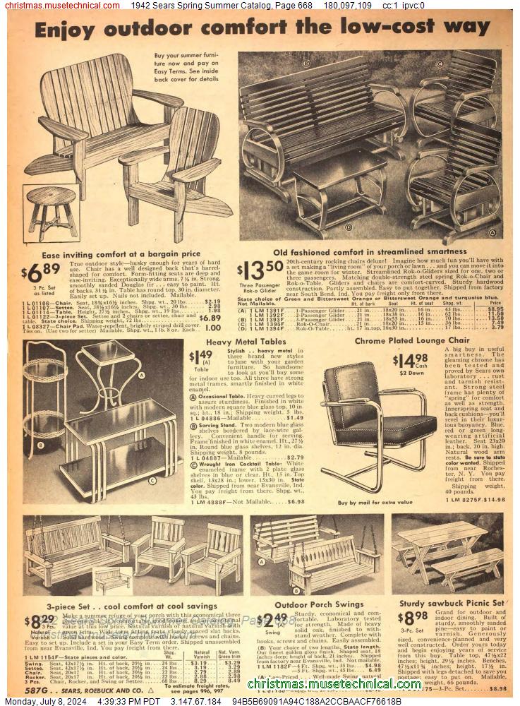 1942 Sears Spring Summer Catalog, Page 668