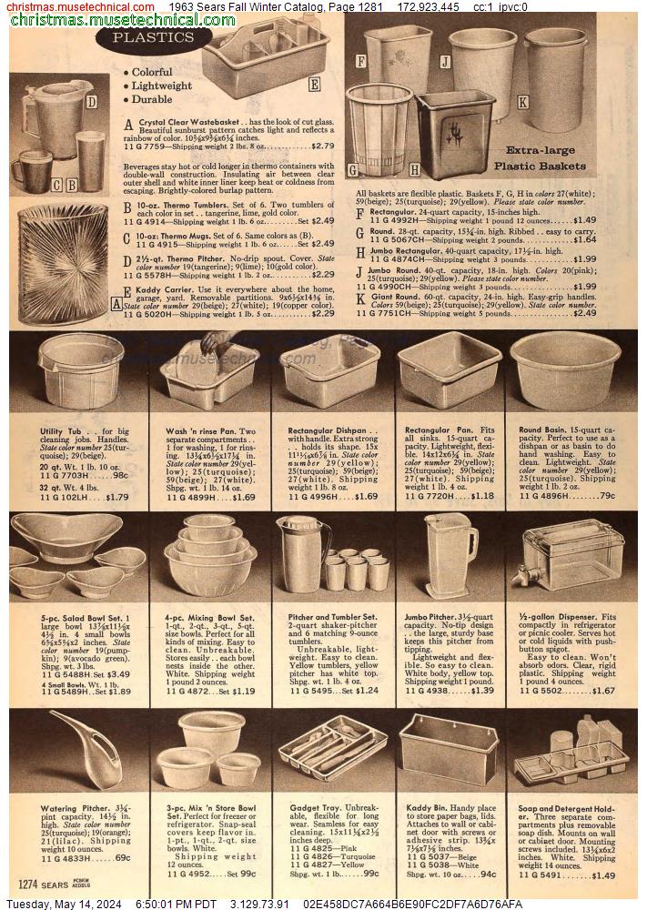 1963 Sears Fall Winter Catalog, Page 1281