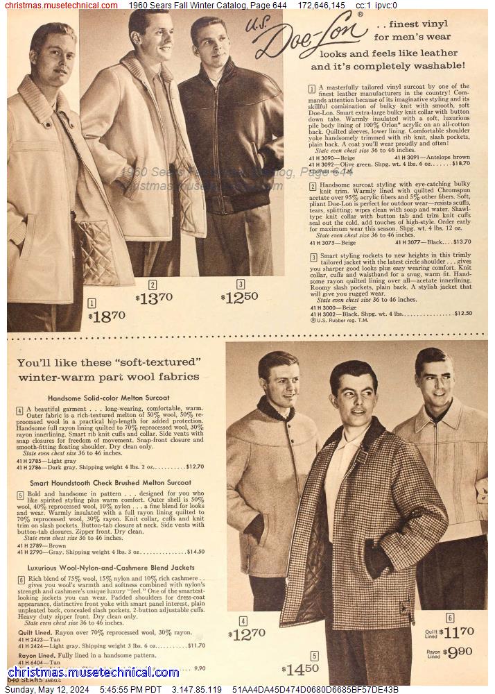 1960 Sears Fall Winter Catalog, Page 644