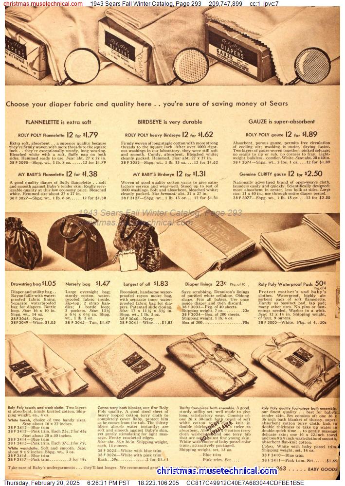 1943 Sears Fall Winter Catalog, Page 293