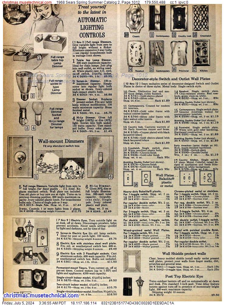 1968 Sears Spring Summer Catalog 2, Page 1012