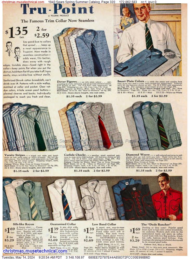 1940 Sears Spring Summer Catalog, Page 320