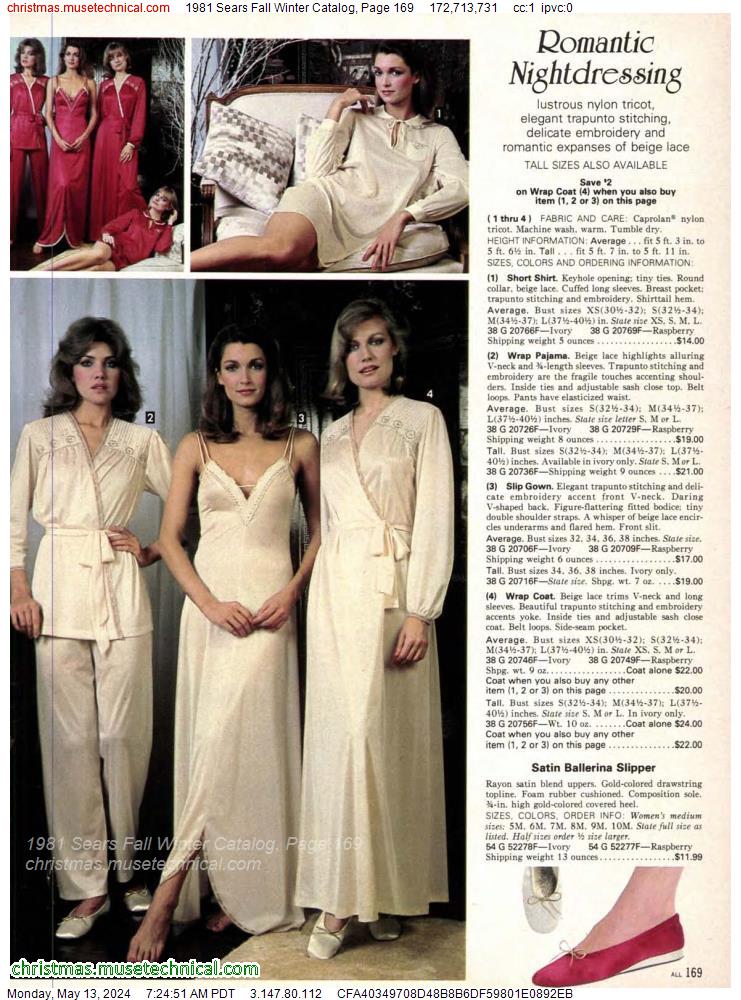 1981 Sears Fall Winter Catalog, Page 169