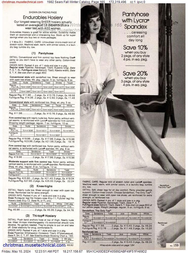 1982 Sears Fall Winter Catalog, Page 165
