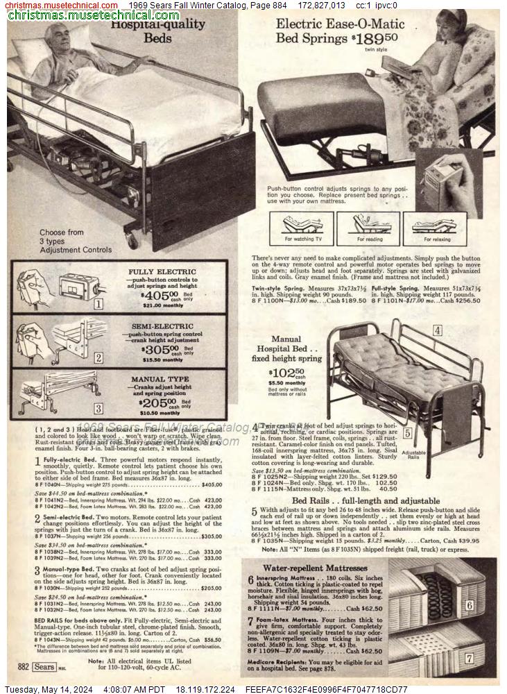 1969 Sears Fall Winter Catalog, Page 884