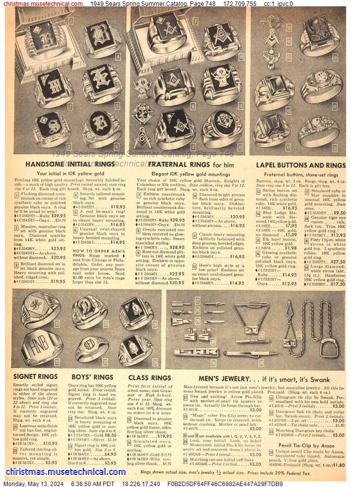 1949 Sears Spring Summer Catalog, Page 748