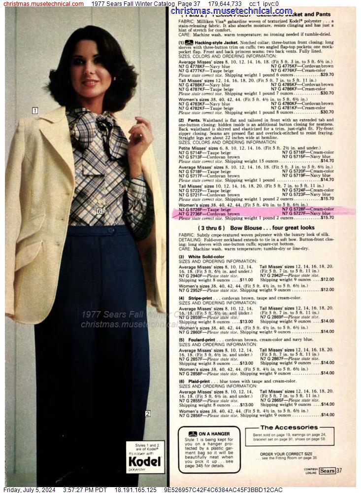 1977 Sears Fall Winter Catalog, Page 37