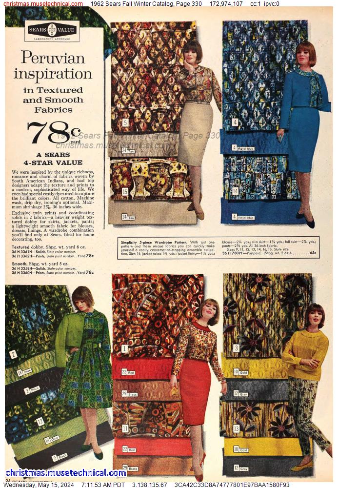 1962 Sears Fall Winter Catalog, Page 330