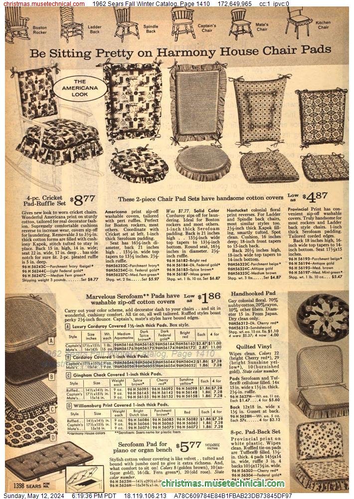 1962 Sears Fall Winter Catalog, Page 1410