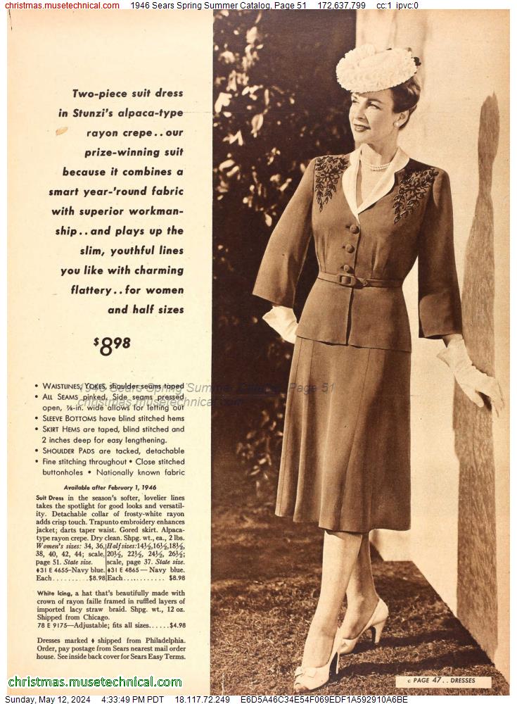 1946 Sears Spring Summer Catalog, Page 51