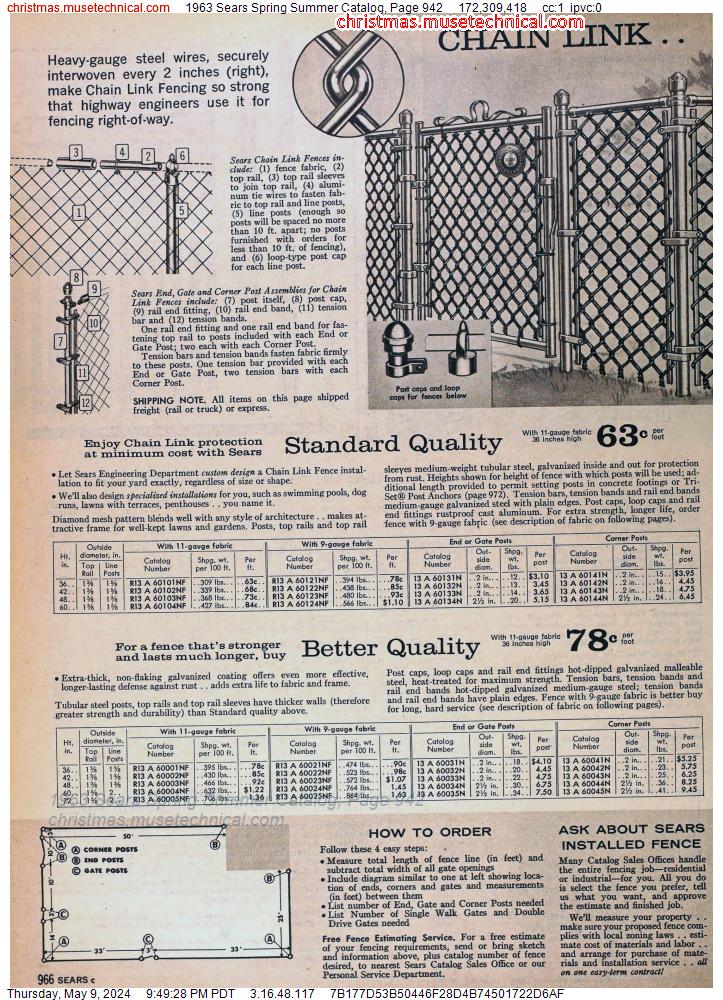 1963 Sears Spring Summer Catalog, Page 942