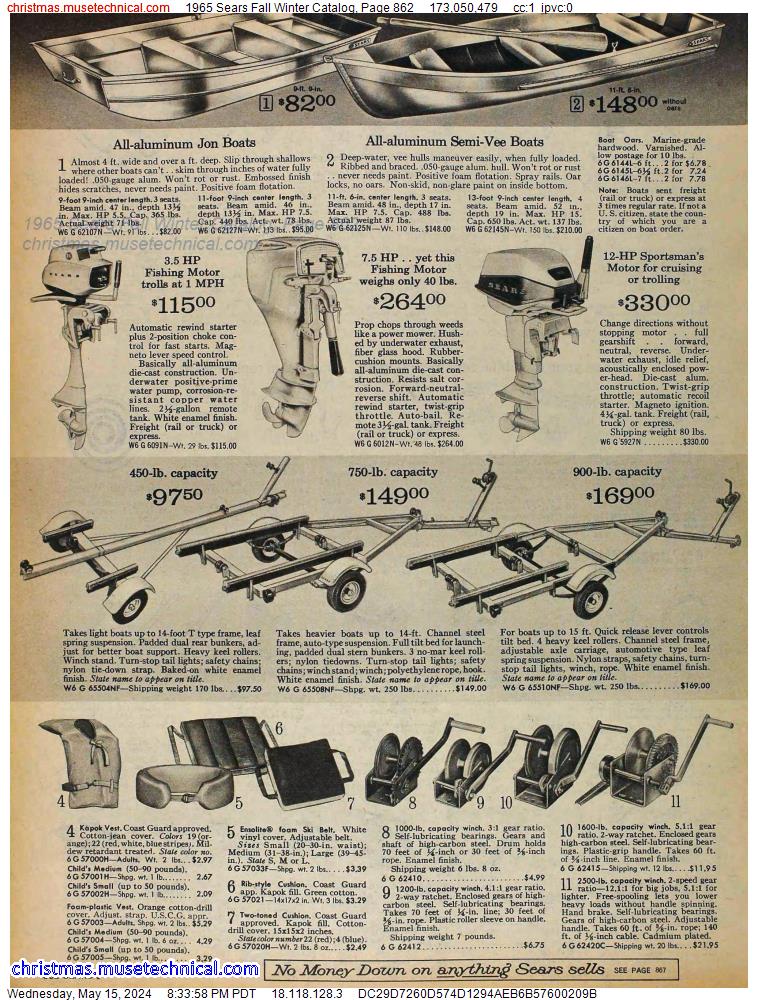 1965 Sears Fall Winter Catalog, Page 862