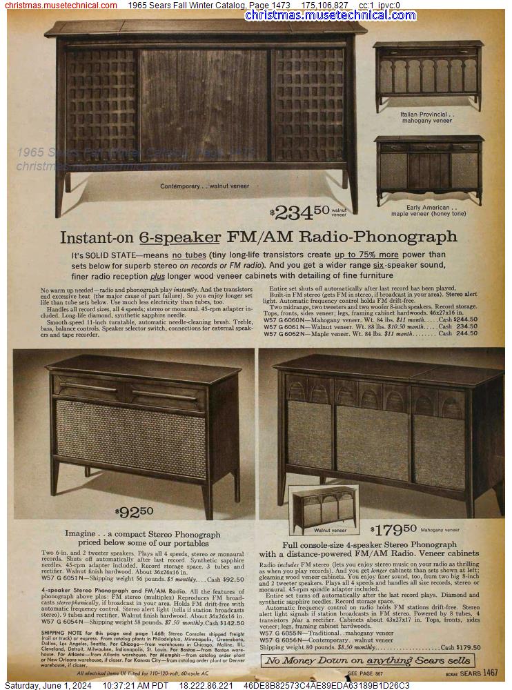 1965 Sears Fall Winter Catalog, Page 1473