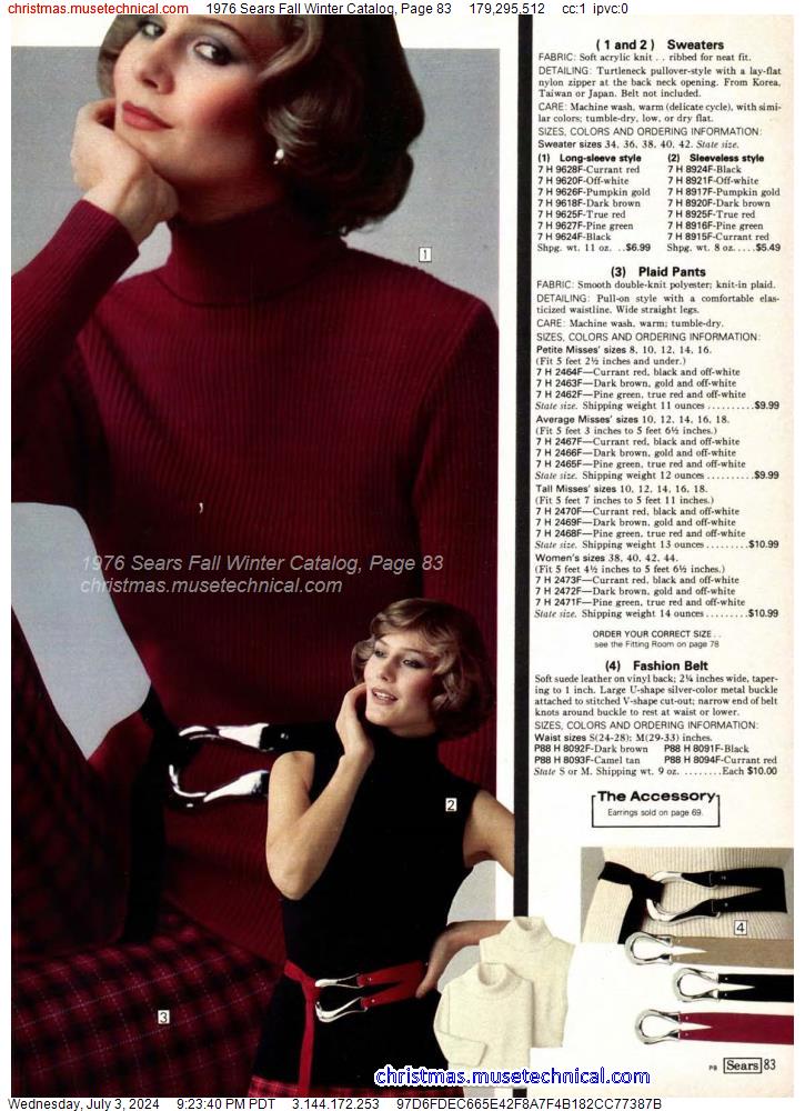 1976 Sears Fall Winter Catalog, Page 83