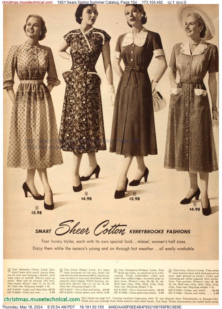 1951 Sears Spring Summer Catalog, Page 154